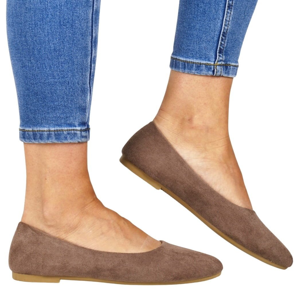 DAMSKIE BALERINY GŁADKIE PŁASKIE EVENTO 7640 FANGO, 38, 24,7cm