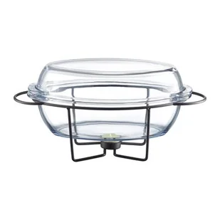 Naczynie żaroodporne SAULE z podgrzewaczem 4,5 l owal z pokrywą czarny - Naczynia żaroodporne - miniaturka - grafika 1