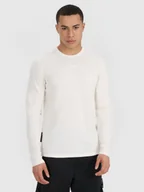 Koszulki sportowe męskie - 4F Longsleeve do koszykówki regular szybkoschnący męski - biały S - miniaturka - grafika 1