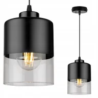 Lampy sufitowe - Lampa Sufitowa Wisząca Żyrandol Czarny Szklany Pojedynczy Loft Nowoczesny - miniaturka - grafika 1