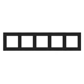 Klawisze i ramki - SIMON55 Ramka 5-krotna LINE; Czarny mat - miniaturka - grafika 1