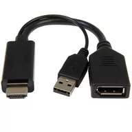 Adaptery i przejściówki - GEMBIRD A-HDMIM-DPF-01 Aktywny adapter 4K HDMI na DisplayPort czarny - miniaturka - grafika 1