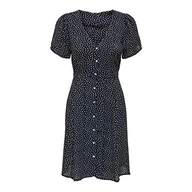 Sukienki - ONLY Damska sukienka Onlsonja S/S Noos Ptm, Nocne niebo/Aop: kropka W Macadamia, 32 - miniaturka - grafika 1