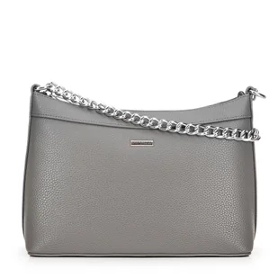 Damska torebka na ramię z ekoskóry szaro - srebrna - Torebki damskie Damska torebka na ramię z ekoskóry szaro - srebrna - Torebki damskie - miniaturka - grafika 1