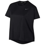 Koszulki i topy damskie - Nike koszulka damska W Nk Dry Miler Top Ss Plus Black/Reflective Silver Size 2X - miniaturka - grafika 1