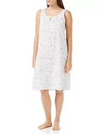 Piżamy damskie - Marlon Damska koszula nocna z bawełny Delta Dobby nadruk bez rękawów koszula nocna, niebieska, 16-18, NIEBIESKI, 44-46 - miniaturka - grafika 1