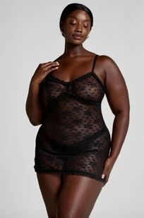 Hunkemöller Halka Darcy wykonana w całości z koronki Czarny - Bielizna nocna - miniaturka - grafika 1