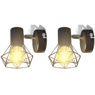 Lampy ścienne - vidaXL 2 kinkiety ścienne w industrialnym stylu z żarówką LED - miniaturka - grafika 1