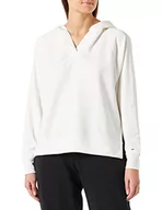 Bluzy damskie - Tommy Hilfiger Damska bluza z kapturem RLX VISC Interlock O-NK, Ecru, L - miniaturka - grafika 1