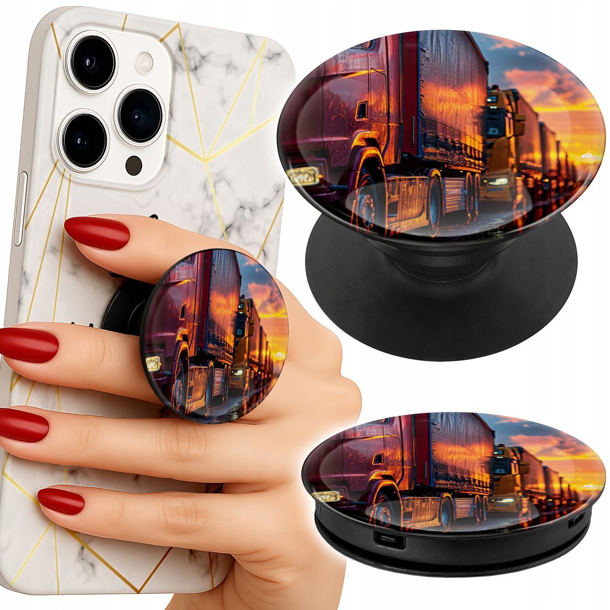 Uchwyt do telefonu Popsocket na palce/stojak TIR CIĘŻARÓWKA POJAZD
