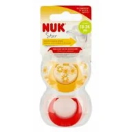 Smoczki uspokajające - Nuk Smoczek uspokajający silikonowy 18-36m Star 10739745 2 szt. - miniaturka - grafika 1