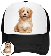 Czapki i chusty sportowe męskie - CZAPKA Z DASZKIEM PSY PIES PIESKI DLA DZIECI SIATKA CZARNA BEJSBOLÓWKA - miniaturka - grafika 1