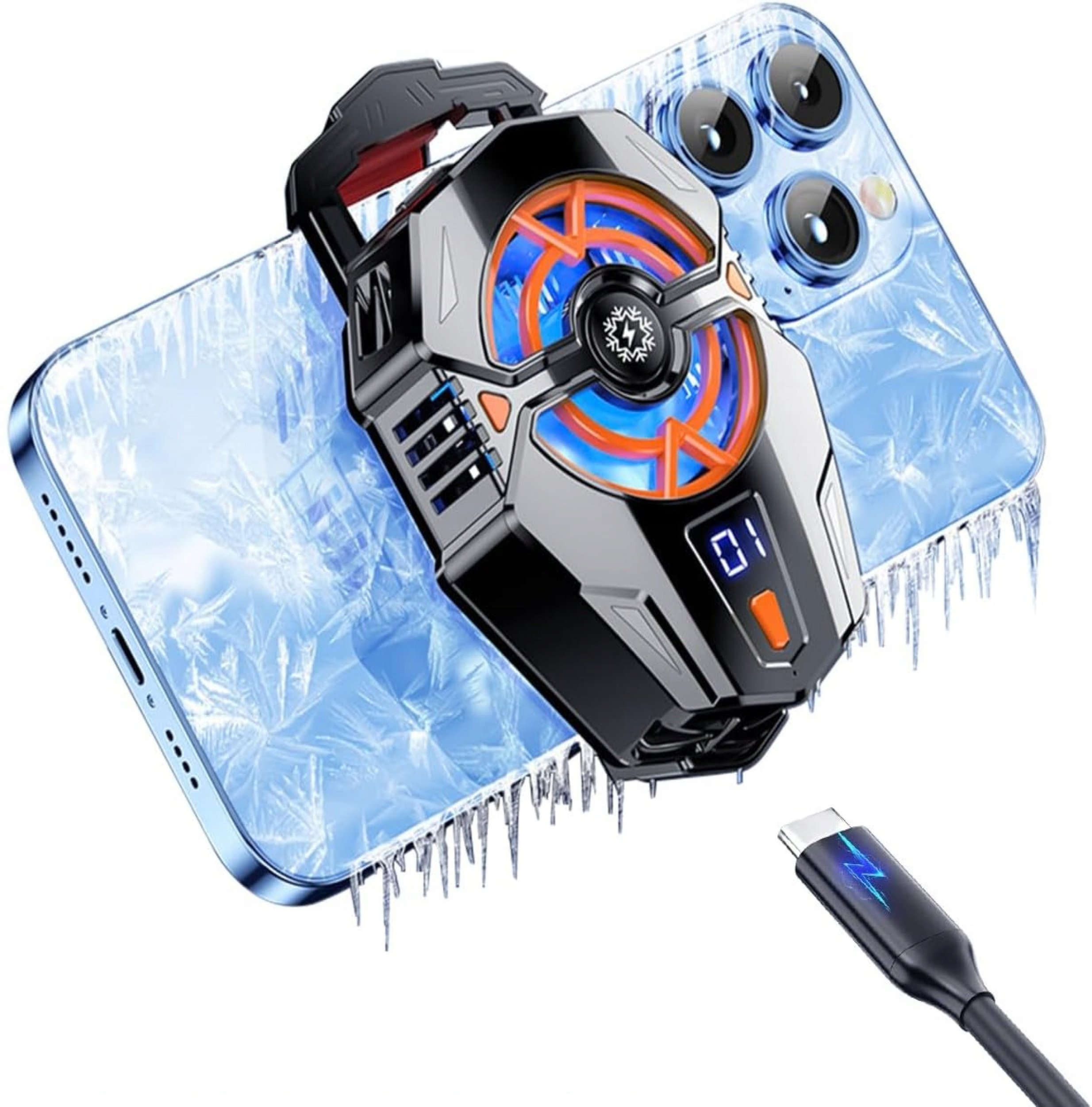 WENTYLATOR CHŁODZĄCY DO CHŁODZENIA TELEFONU SMARTFONA GAMINGOWY DO GIER