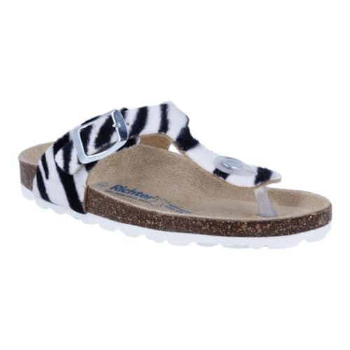 Richter Buty dziecięce dla chłopców i dziewczynek, bio sandały, białe (Zebra), 30 EU