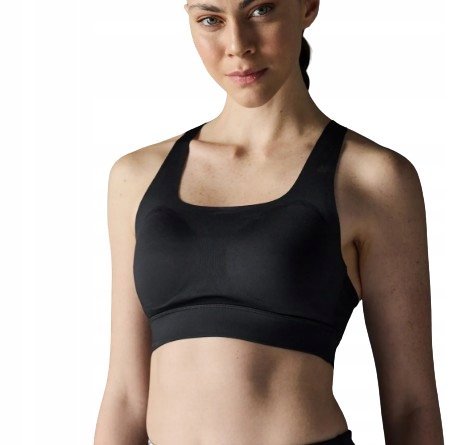 EVENODD CZARNY TOP SPORTOWY NA RAMIĄCZKACH GŁADKI S KWA