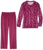 Piżamy damskie - Welurowa piżama w kwiaty Kobieta Atlas For Men - Kolor : Fioletowy - Rozmiar : 36/38 - miniaturka - grafika 1