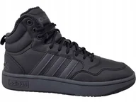 Buty sportowe męskie - Adidas Hoops MID GW6421 Wysokie Czarne Ocieplane - miniaturka - grafika 1