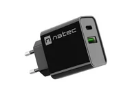 Ładowarki do telefonów - Natec Ribera 20W USB-A USB-C czarna - miniaturka - grafika 1