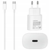Ładowarki do telefonów - Ładowarka Samsung Oryginalna Szybka Ładowarka Sieciowa 25W Fast Charge + Kabel USB-C one size - miniaturka - grafika 1