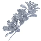 Ozdoby bożonarodzeniowe - Jemioła brokatowa YB61-S SREBRO - miniaturka - grafika 1