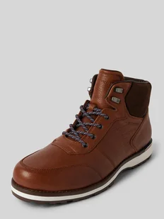 Buty skórzane z detalami z logo - Botki męskie - miniaturka - grafika 1