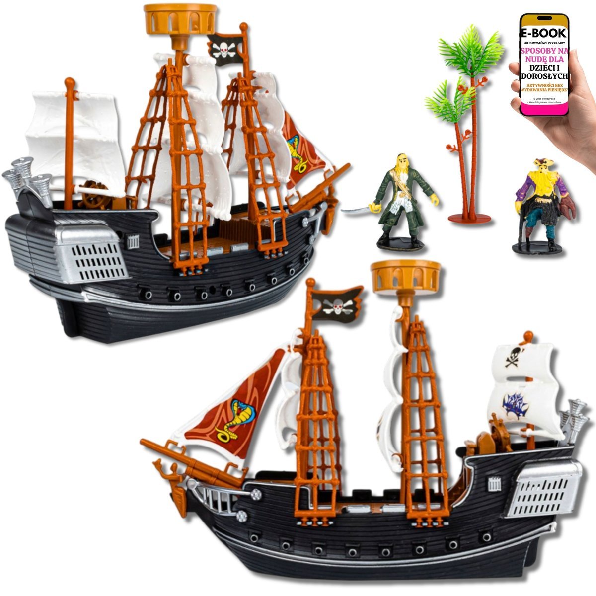 PREZENT DLA DZIECKA STATEK PIRACKI z Figurkami Zestaw Dla Chłopca Wnuka 4 5 6 7 8 Latka + EBOOK-3