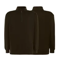 Moda i Uroda OUTLET - Bluza dresowa khaki męska z logo na sercu i plecach nadrukiem logo firmy 290g SWRA ZIP kolor KH bluza dresowa - miniaturka - grafika 1