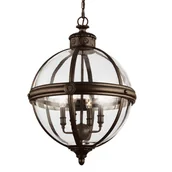 Lampy sufitowe - Kulista lampa wisząca Adams FE-ADAMS-4P-BRZ Feiss ball przezroczysta brąz - miniaturka - grafika 1