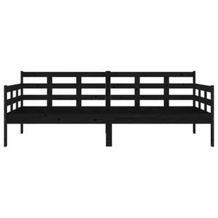 Lumarko Łóżko dzienne, czarne, lite drewno sosnowe, 90x190 cm - Łóżka - miniaturka - grafika 9