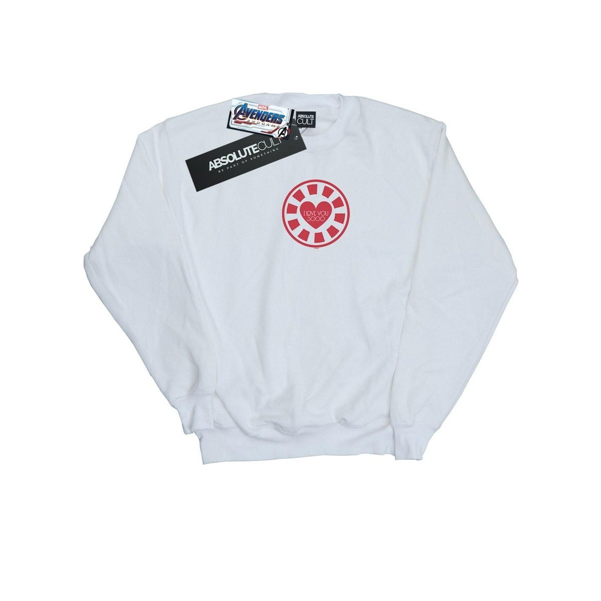 Marvel Bluza Damska / Damska Avengers Endgame I Love You 3000 Tony Stark Heart (M / Ciepły Biały)