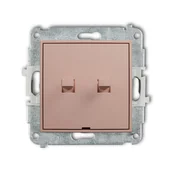 Wyłączniki światła i elektryczne - Wyłącznik podwójny dźwigniowy Karlik MINI - łososiowy - miniaturka - grafika 1
