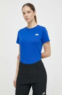 Koszulki sportowe damskie - The North Face t-shirt damski kolor niebieski NF0A87NHCZ61 - miniaturka - grafika 1