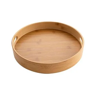 Taca bambusowa okrągła Bambou 30 x 5 cm brązowy - Tace i patery - miniaturka - grafika 1
