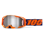 Gogle i okulary motocyklowe - Gogle Cross 100% Armatic Lustrzanka Neonowy Pomarańczowy - miniaturka - grafika 1