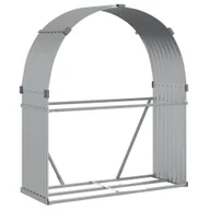 Wózki magazynowe - vidaXL Stojak na drewno, srebrny, 120x45x140 cm, stal galwanizowana - miniaturka - grafika 1