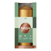 Świece - Świeca pieńkowa Złota Metalic wys. 12 cm Bolsius - miniaturka - grafika 1