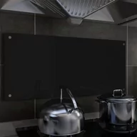 Akcesoria i części AGD - vidaXL Panel ochronny do kuchni, czarny, 90x40 cm, szkło hartowane - miniaturka - grafika 1