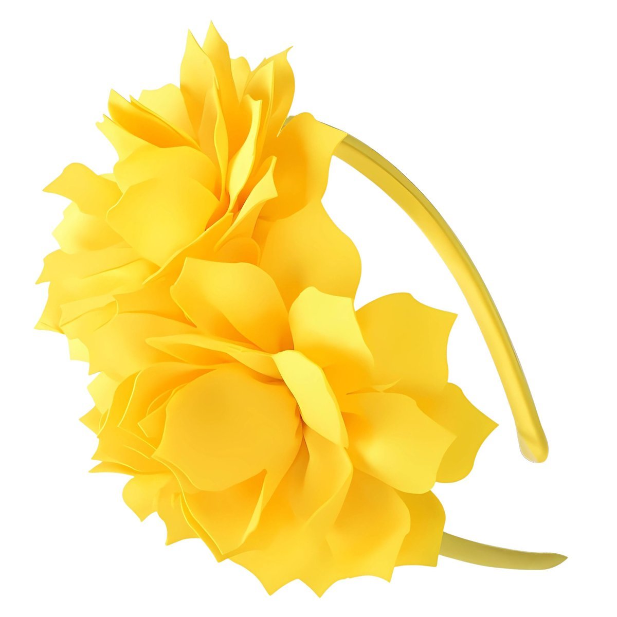 Opaska do włosów Żółta na Głowę z Kwiatami dla Dziewczynki Lekka