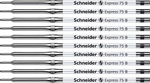 Schneider Express 75 B wkład długopisowy (trwały do dokumentów), opakowanie 10 sztuk, kolor czarny - Długopisy - miniaturka - grafika 1