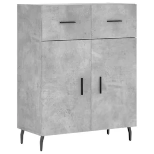Witrynka, szarość betonu 69,5x34x180 cm materiał drewnopochodny Lumarko! - Witryny - miniaturka - grafika 8