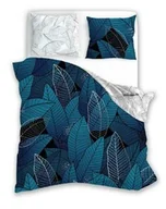 Pościel - Faro Pościel bawełniana 140x200 Trendy 010 turkusowa liście z jedną poszewką - miniaturka - grafika 1