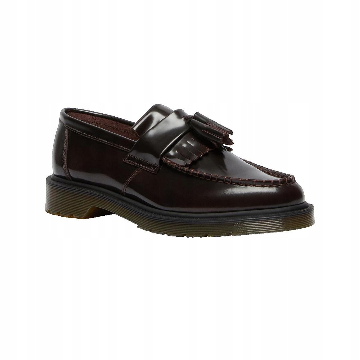 DR MARTENS MOKASYNY MĘSKIE BORDOWE ZE SKÓRY NATURALNEJ Z FRĘDZLAMI 39 U2A