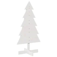 Choinki - vidaXL Drewniana choinka do udekorowania, biała, 100 cm, sosnowa - miniaturka - grafika 1