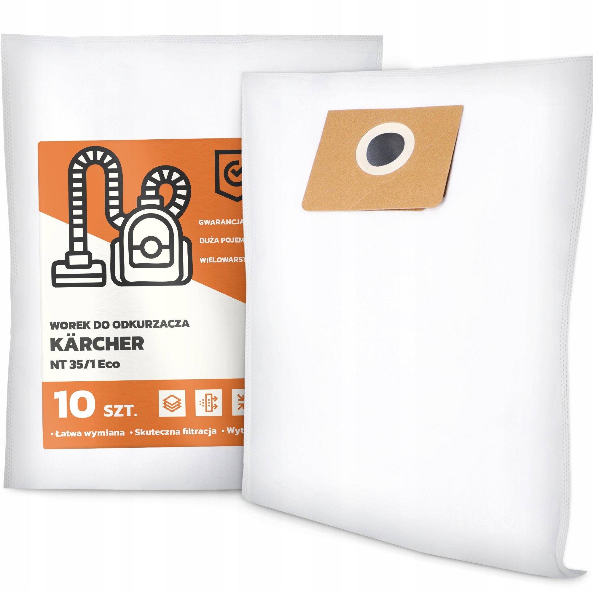 10x Worek do Odkurzacza Kärcher Nt 35/1 Eco Flizelinowy Duży Torba Worki G9
