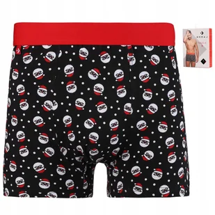 Bokserki ŚWIĄTECZNE MĘSKIE Mikołajki Prezent Bawełna MORAJ 1szt. XL - Majtki męskie - miniaturka - grafika 1