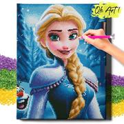 Zabawki kreatywne - DIAMOND PAINTING 5D z RAMĄ Dla dzieci Haft Diamentowy Duży Elsa frozen Mozaika 40x50 cm - miniaturka - grafika 1