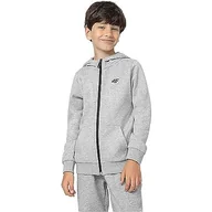 Bluzy dla dziewczynek - 4F JUNIOR Bluza dziecięca, Cold Light Grey Melange, 140 - miniaturka - grafika 1
