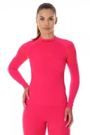 Bielizna sportowa damska - Bluza termoaktywna damska Brubeck Thermo LS13100 malinowy - miniaturka - grafika 1