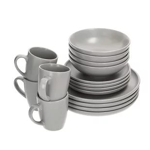 Dekoria pl pl Zestaw obiadowy Vivo Grey 4/16 28 x 28 x 30 cm 813-906 - Serwisy obiadowe - miniaturka - grafika 1