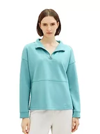 Bluzy damskie - TOM TAILOR Damska bluza Troyer, 10426-letni morski, S - miniaturka - grafika 1